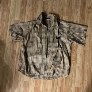 Plaid Short Sleeve Button Down